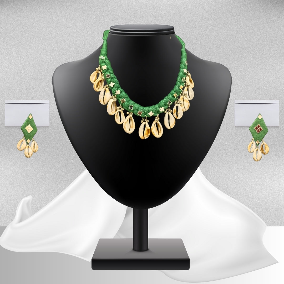 green thread lays hanging shell accessory set