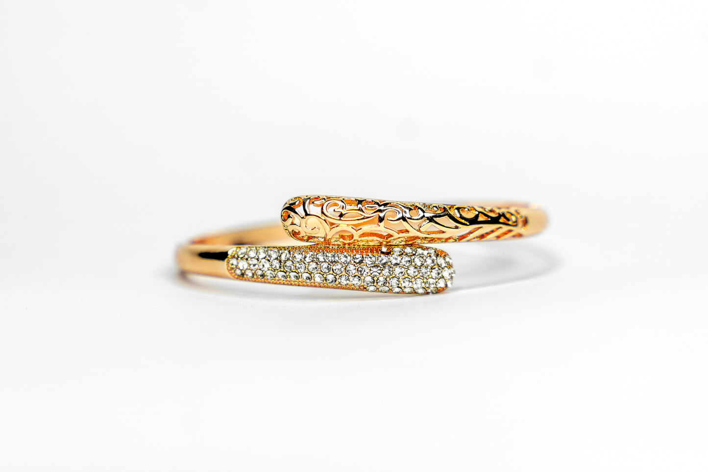 Gold-Tone white stone Statement Bracelet for Women