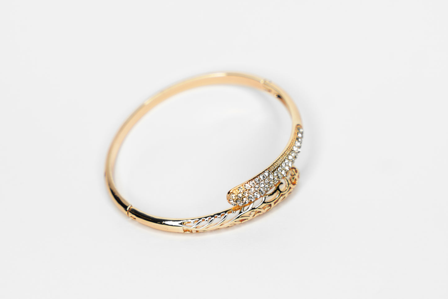 Gold-Tone white stone Statement Bracelet for Women